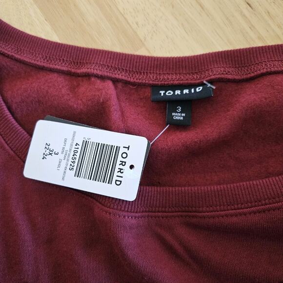 Torrid Fizz The Season Cozy Fleece Sweatshirt -Wine - Torrid 3 - NWT - Picture 6 of 10